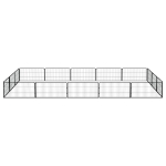 Box Cani 16 Pannelli Nero 100x50 cm Acciaio Verniciato Polvere