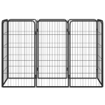 Box Cani 8 Pannelli Nero 50x100 cm Acciaio Verniciato Polvere