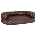 Letto per Cani Ergonomica Gommapiuma Marrone 75x53cm Similpelle