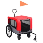 Rimorchio Bici Animali Carrello Jogging Rosso e Grigio