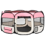 Box per Cani Pieghevole con Borsa Trasporto Rosa 145x145x61 cm