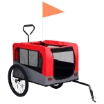 Rimorchio Bici Animali Carrello Jogging Rosso e Grigio