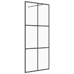 Parete Doccia Walk-in in Vetro Trasparente ESG Nera 80x195 cm