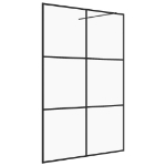 Parete per Doccia Walk-in Vetro Trasparente ESG 140x195cm Nera