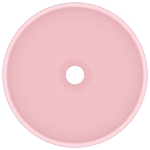 Lavandino Lusso Rotondo Rosa Opaco 32,5x14 cm in Ceramica