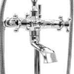 Rubinetteria a Colonna per Vasca Acciaio Inox 99,5 cm Argento