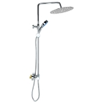 Set per Doccia a Doppio Soffione con Termostato Acciaio Inox