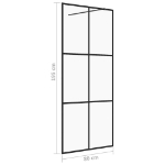 Parete Doccia Walk-in in Vetro Trasparente ESG Nera 80x195 cm