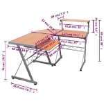 Scrivania Computer Angolo Marrone 132x112x99 Legno Multistrato