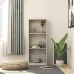 Libreria a 3 Ripiani Grigio Cemento 40x24x108 cm in Truciolato