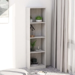 Libreria a 4 Ripiani Grigio Cemento 40x24x142 cm in Truciolato