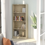 Libreria a 4 Ripiani Rovere Sonoma 40x24x142 cm in Truciolato