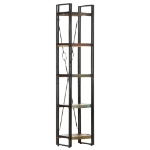 Libreria a 5 Ripiani 40x30x180cm in Massello di Recupero