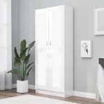 Libreria Bianco Lucido 82,5x30,5x185,5 cm in Truciolato