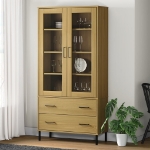 Libreria con Gambe Metallo Marrone 85x35x172,5 cm Massello OSLO