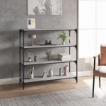 Libreria grigio sonoma 100x33x100cm Legno Multistrato e Acciaio