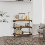 Libreria rovere fumo 80x33x70,5 cm Legno Multistrato e Acciaio