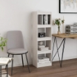 Libreria/Divisorio Bianco 40x30x135,5 cm Legno Massello di Pino