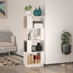 Libreria/Divisorio Bianco 51x25x132 cm Legno Massello di Pino