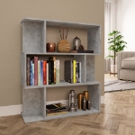 Libreria/Divisorio Grigio Calcestruzzo 80x24x96cm in Truciolato