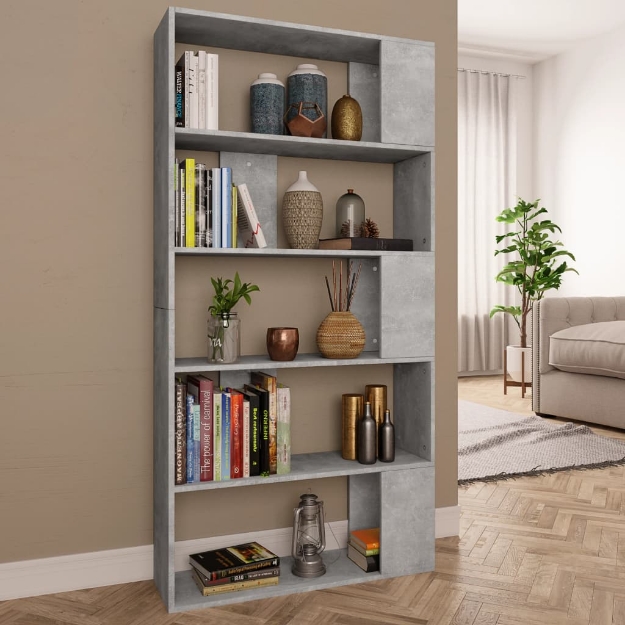 Libreria/Divisorio Grigio Cemento 80x24x159 cm in Truciolato