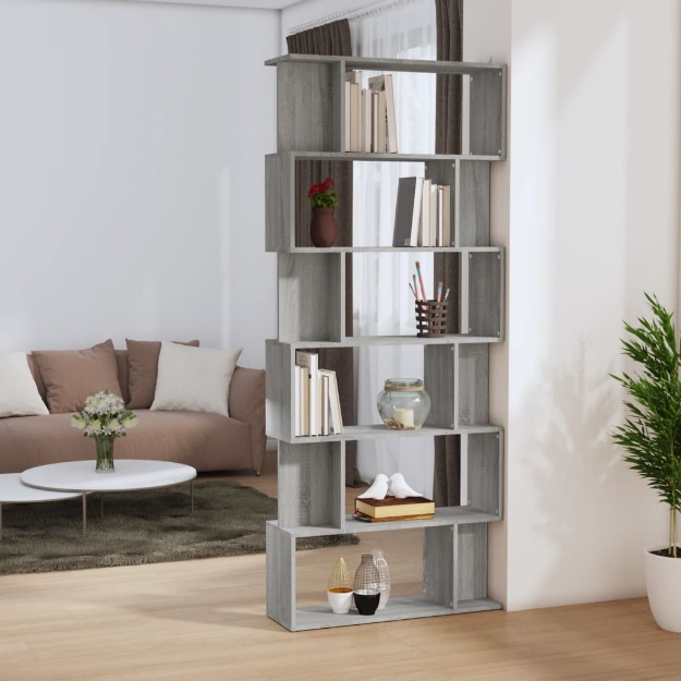 Libreria/Divisorio Grigio Sonoma 80x24x192 cm Legno Multistrato