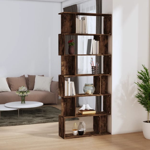 Libreria/Divisorio Rovere Fumo 80x24x192cm in Legno Multistrato