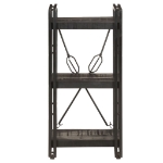 Libreria a 3 Ripiani 40x30x80cm Nero in Legno Massello di Mango