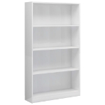 Libreria 4 Ripiani Bianco Lucido 80x24x142 cm Legno Multistrato