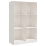 Libreria Bianca 70x33x110 cm in Legno Massello di Pino