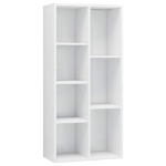 Libreria Bianco Lucido 50x25x106 cm in Legno Multistrato