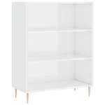 Libreria Bianco Lucido 69,5x32,5x90 cm in Legno Multistrato