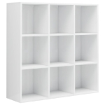 Libreria Bianco Lucido 98x30x98 cm in Legno Multistrato