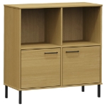 Libreria con Gambe Metallo Marrone 90x35x90,5 cm Massello OSLO