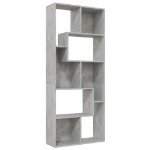 Libreria Grigio Cemento 67x24x161 cm in Legno Multistrato