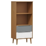 Libreria MOLDE Marrone 60x35x133,5 cm in Legno Massello di Pino