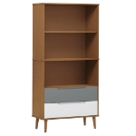 Libreria MOLDE Marrone 85x35x170,5 cm in Legno Massello di Pino