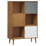 Libreria MOLDE Marrone 90x35x133,5 cm in Legno Massello di Pino