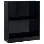 Libreria Nero Lucido 60x24x74,5 cm in Legno Multistrato