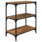 Libreria rovere fumo 60x33x70,5 cm Legno Multistrato e Acciaio