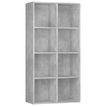 Libreria/Credenza Grigio Cemento 66x30x130 cm Legno Multistrato