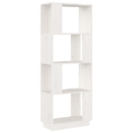 Libreria/Divisorio Bianco 51x25x132 cm Legno Massello di Pino