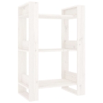 Libreria/Divisorio Bianco 60x35x91 cm in Legno Massello di Pino