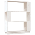 Libreria/Divisorio Bianco 80x25x101 cm Legno Massello di Pino