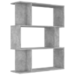 Libreria/Divisorio Grigio Cemento 80x24x96 cm Legno Multistrato