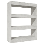 Libreria/Divisorio Grigio Cemento 80x30x103cm Legno Multistrato