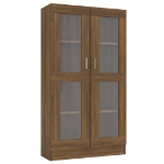 Mobile Vetrina Rovere Marrone 82,5x30,5x150cm Legno Multistrato