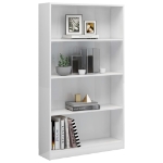 Libreria 4 Ripiani Bianco Lucido 80x24x142 cm Legno Multistrato