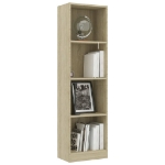 Libreria 4 Ripiani Rovere Sonoma 40x24x142 cm Legno Multistrato