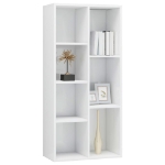 Libreria Bianco Lucido 50x25x106 cm in Legno Multistrato